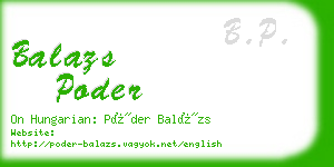 balazs poder business card